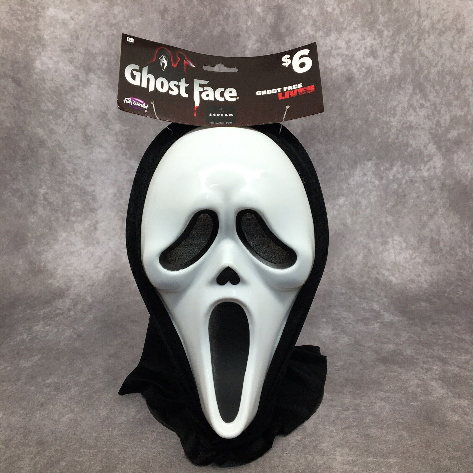 Scream Ghost Face Mask Fun World 'Ghost Face Lives' Plastic Mask 2023