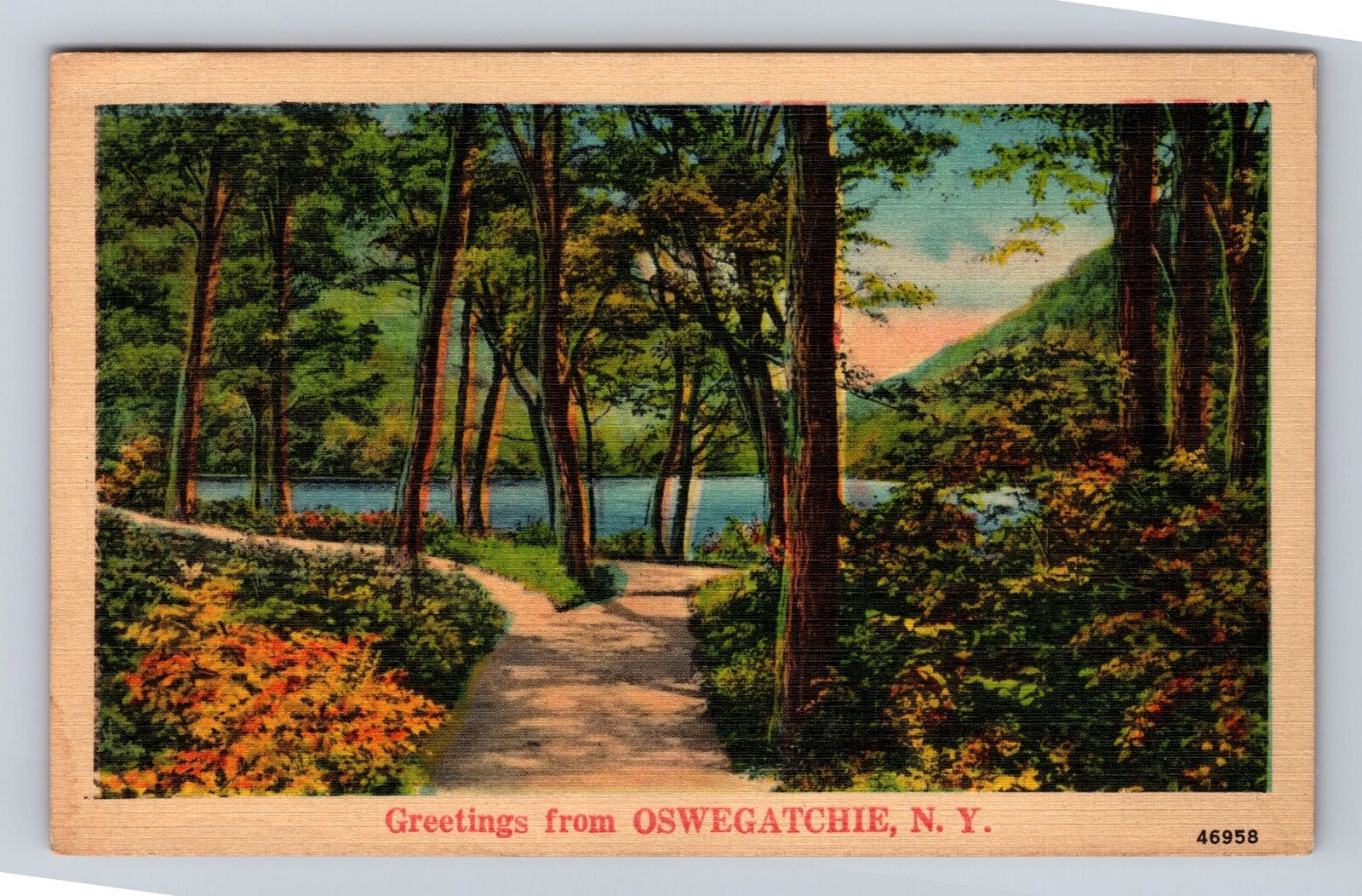 Oswegatchie NY-New York, General Greetings, Scenic Country View Vintage Postcard