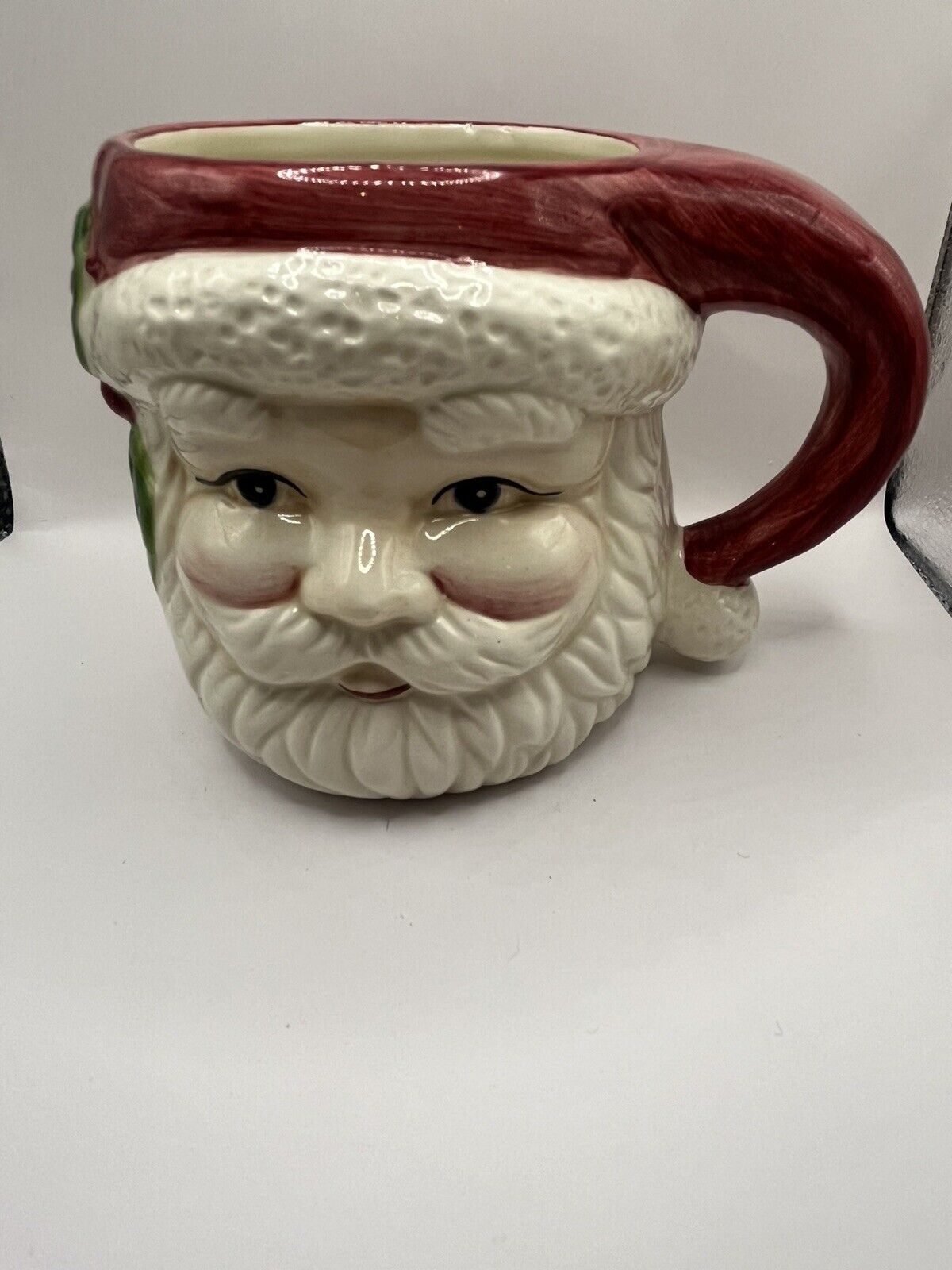 Vintage Ceramic Santa Claus Xmas Mug Cup Head Figure Large 18 oz