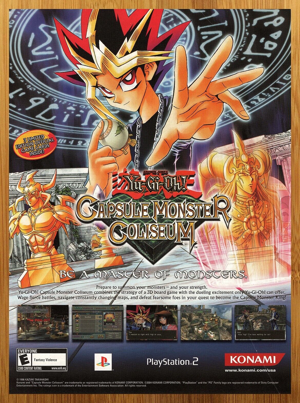 2004 Yu-Gi-Oh Capsule Monster Coliseum PS2 Print Ad/Poster Video Game Promo Art