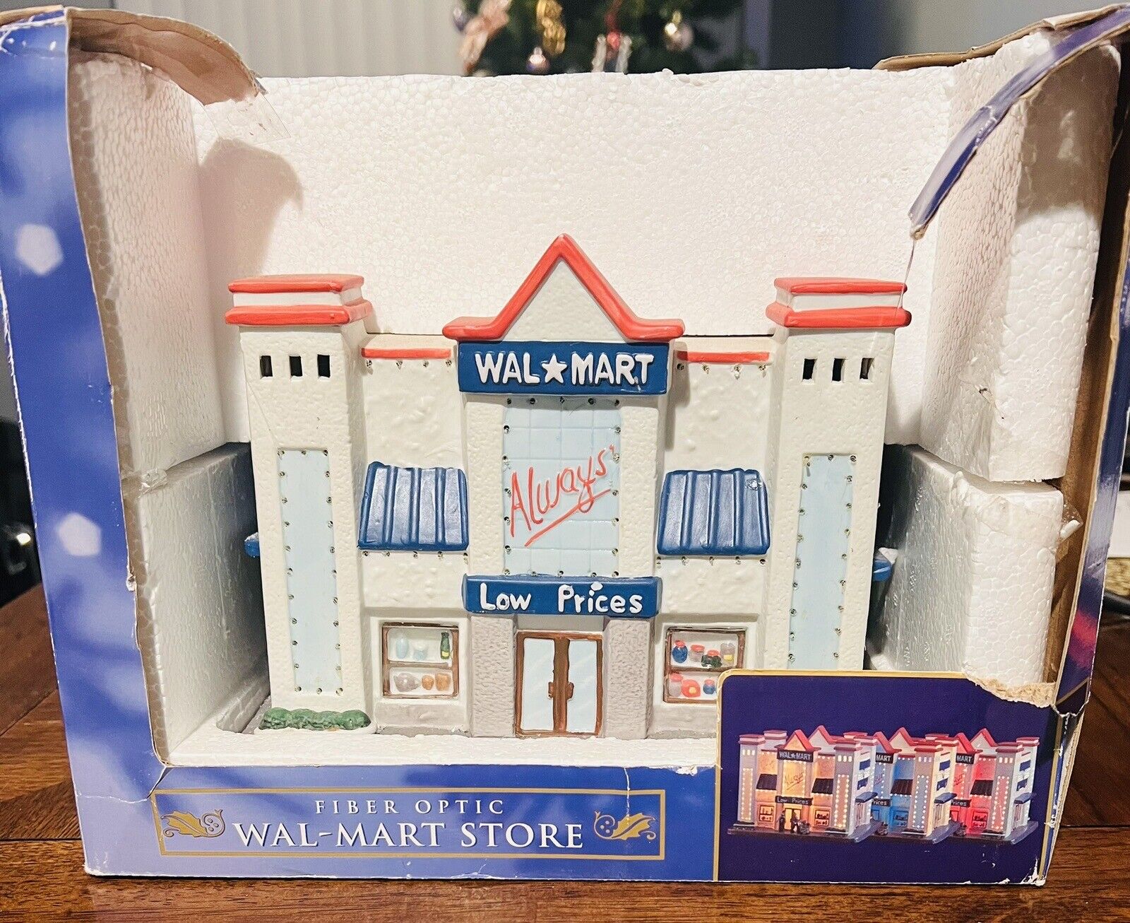 Wal-Mart Store Fiber Optic Holiday Christmas Village Building 6409