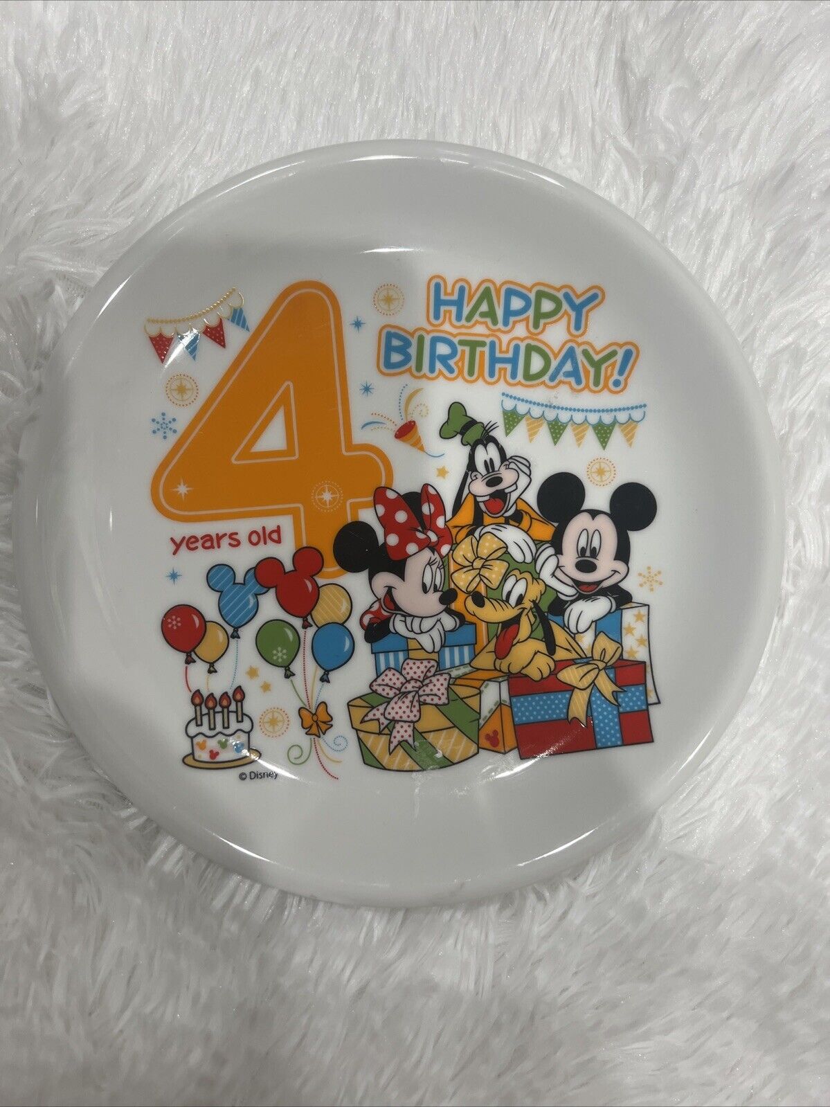 4 Years Old Happy Birthday Disney Plate
