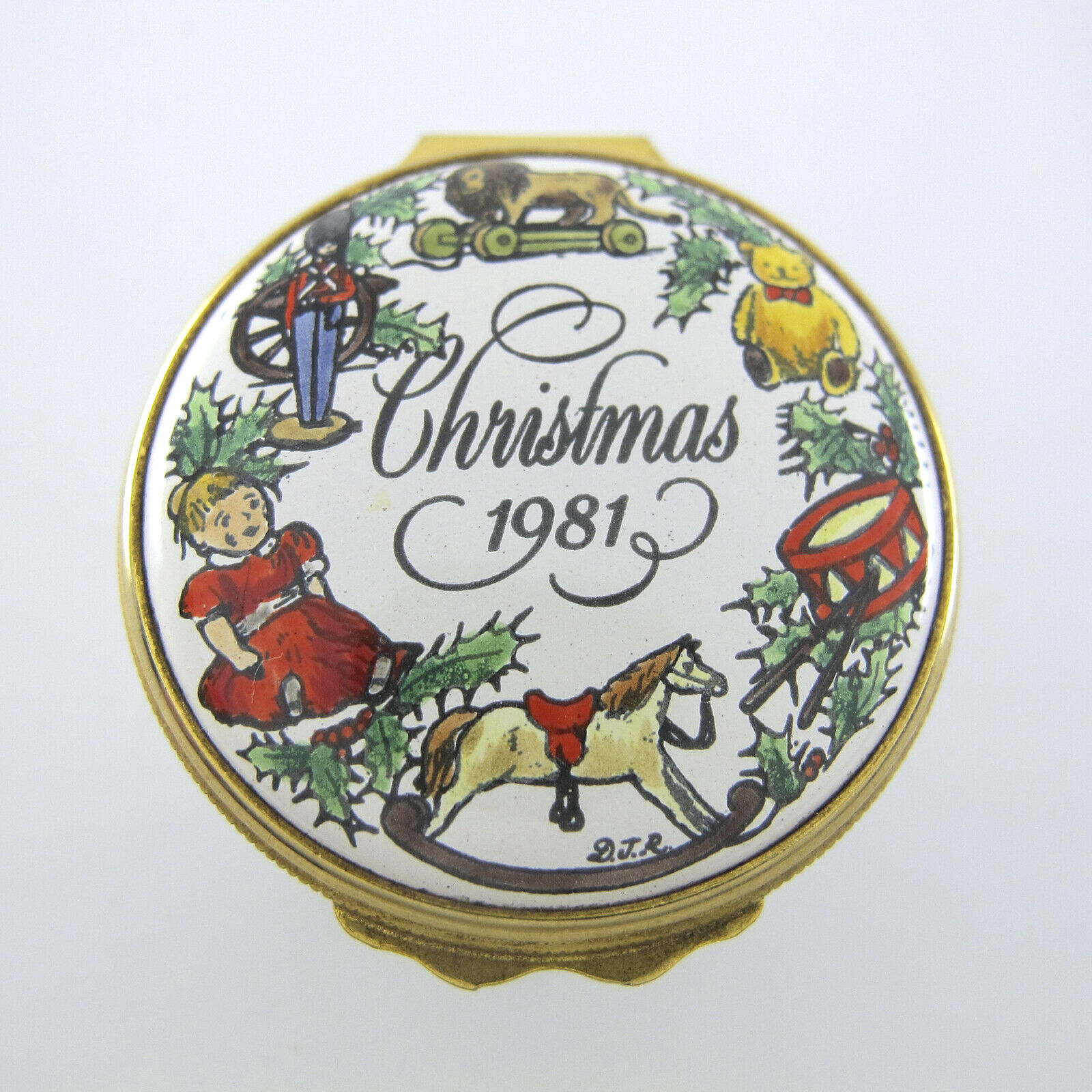 CARTIER 1981 Christmas Enameled Trinket Box HAPPY CHRISTMAS