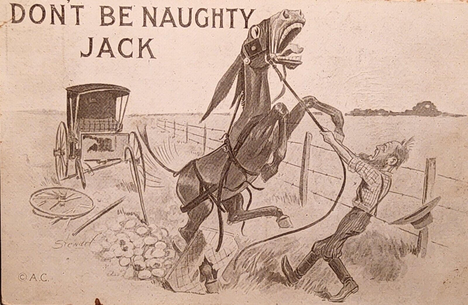 1911 Humorous Postcard ~ Dont Be Naughty \
