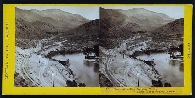 Pleasant Valley, looking west Lower canyon of Truckee River c1900 Old Photo