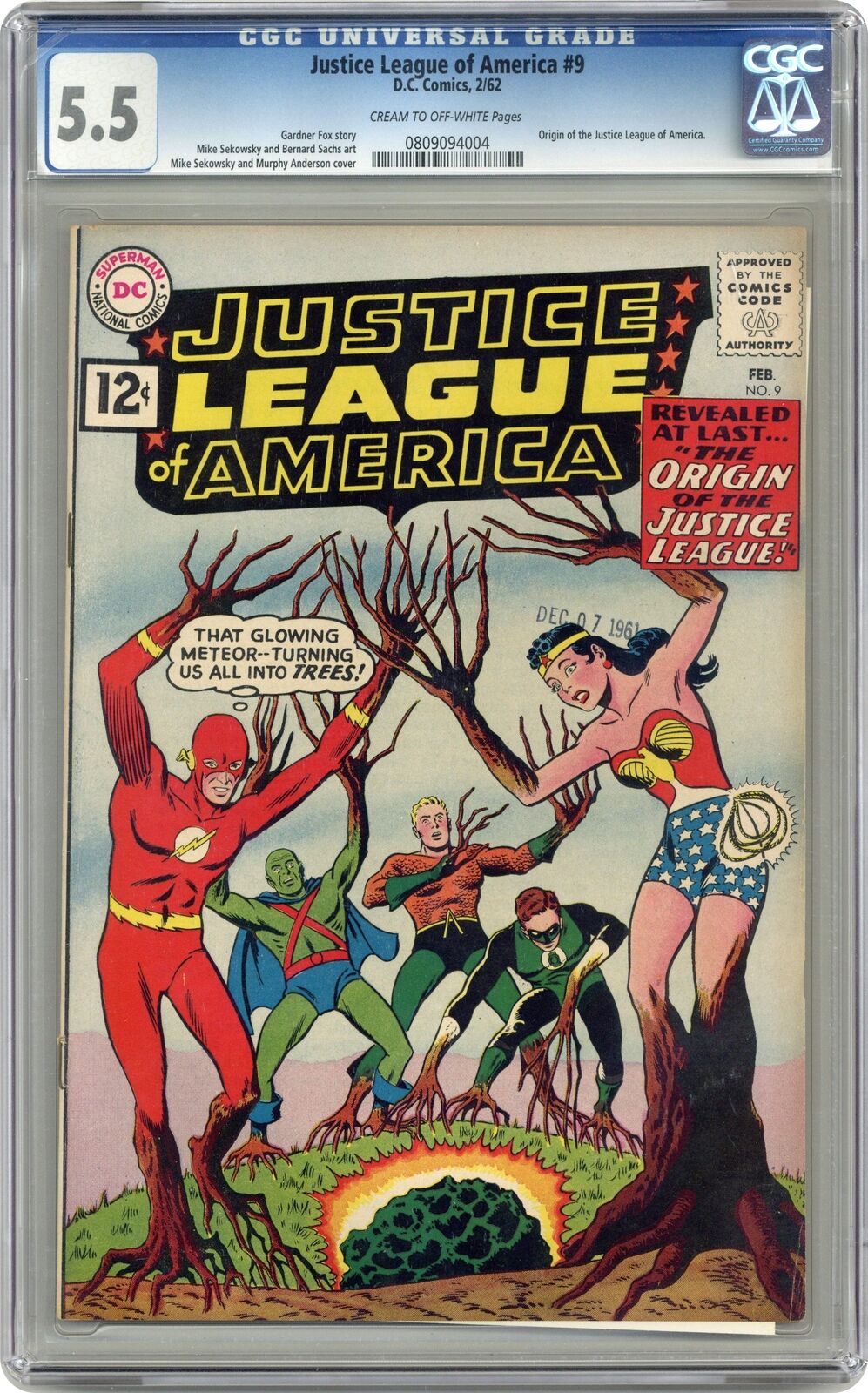 Justice League of America #9 CGC 5.5 1962 0809094004 Justice League origin