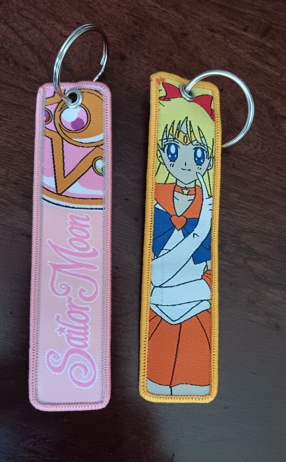 2 Embroidered Sailor Moon Keychains
