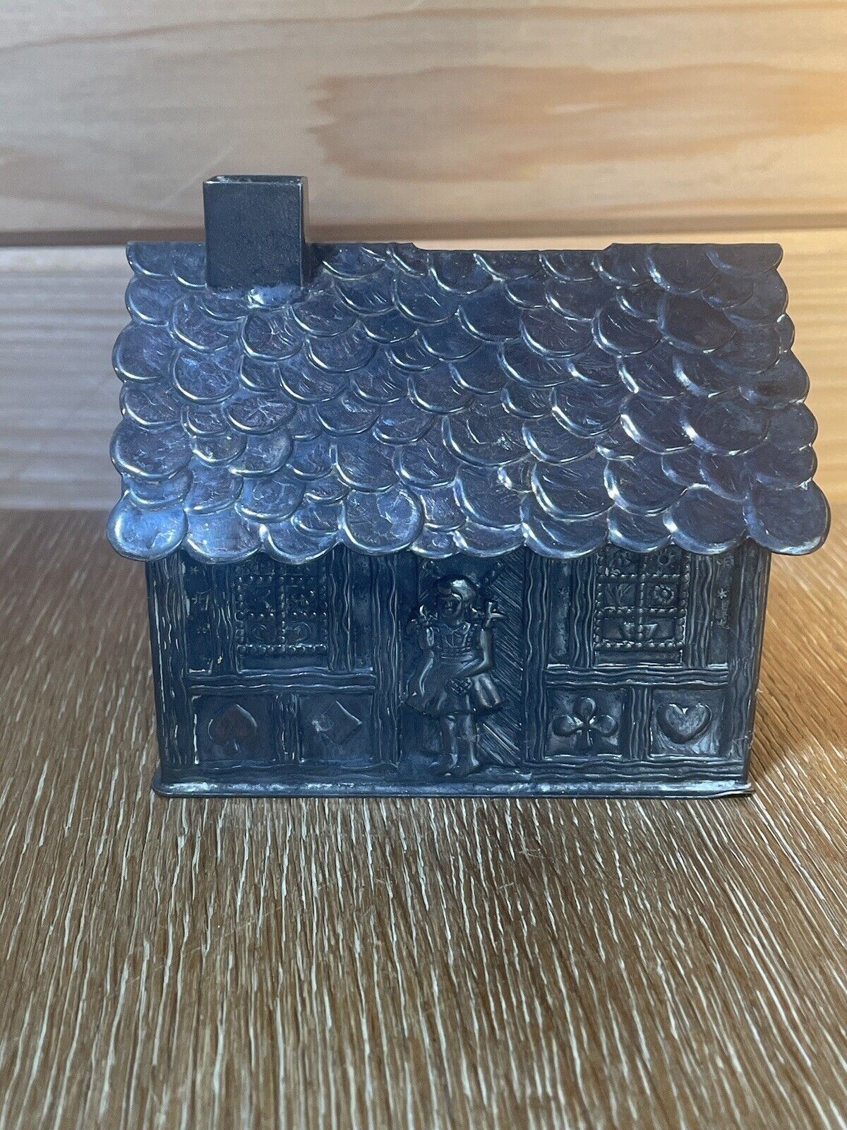 Vintage Silver Plate Hansel and Gretel Bank Denmark With Original Key Mint
