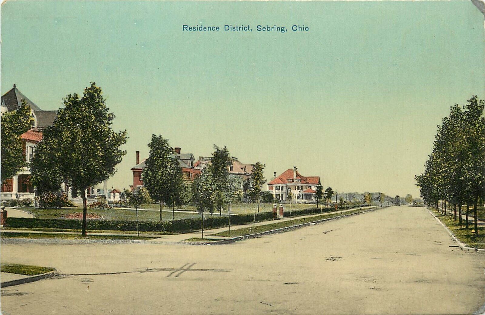 c1907 Postcard; Sebring OH Residence Street Scene, Mahoning County Unposted