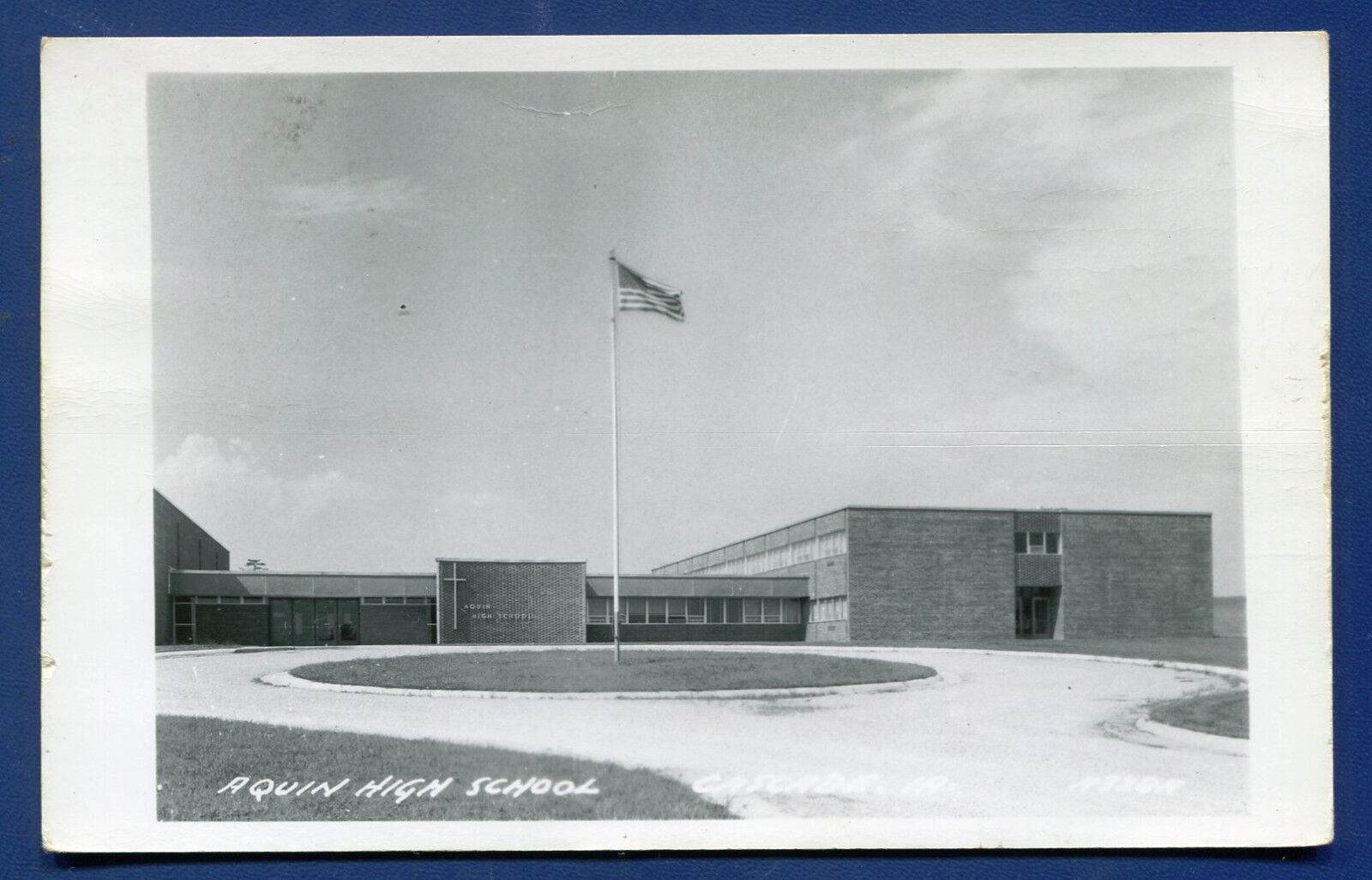 Cascade Iowa ia High School real photo postcard RPPC