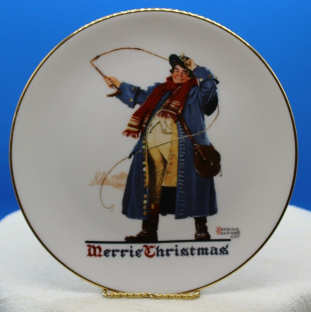 1982 Gorham Christmas Plate featuring Norman Rockwell's 