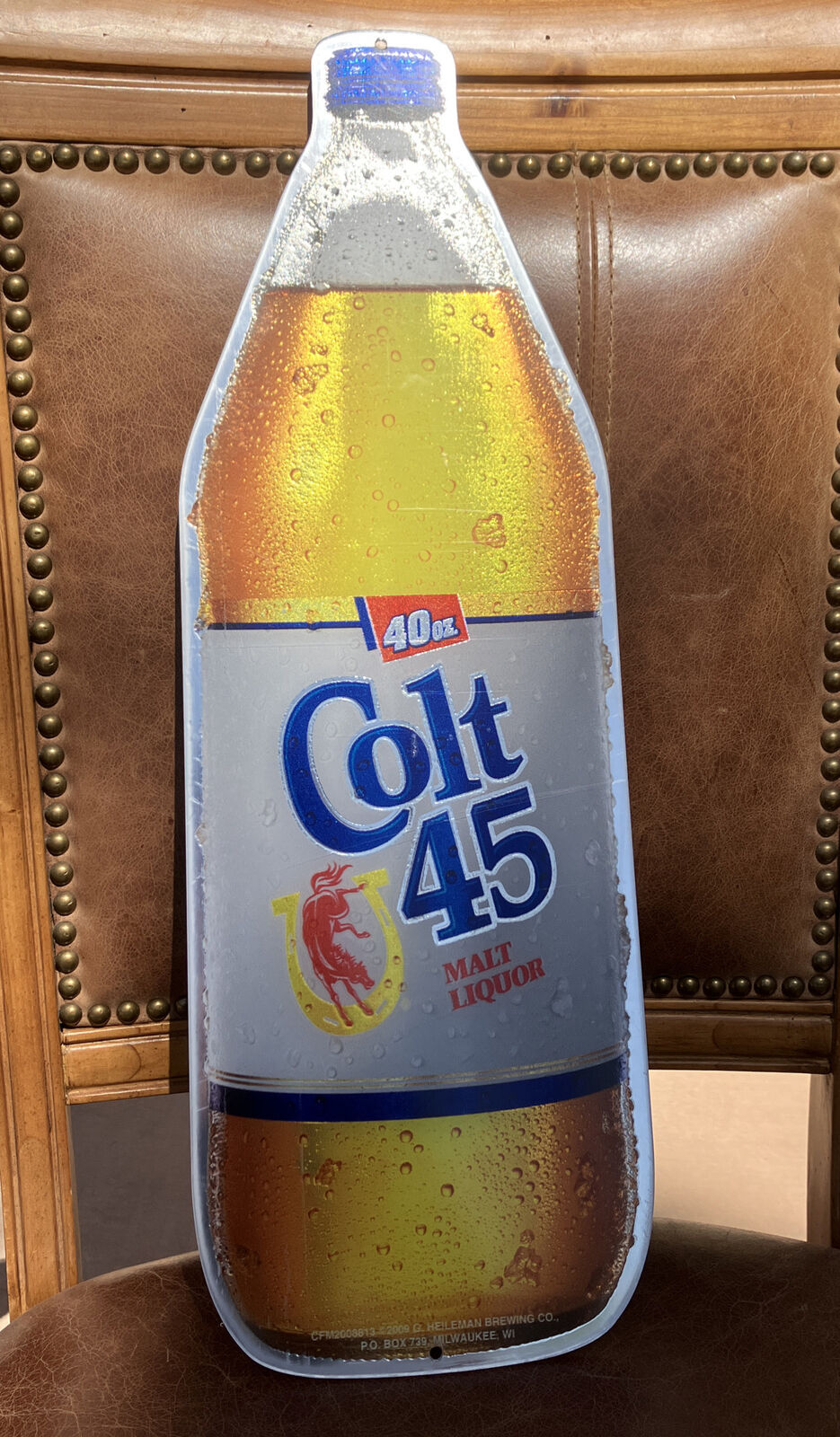 Colt 45 Malt Liquor 40oz Bottle Acrylic Beer Sign Bar Mancave 8”x22”