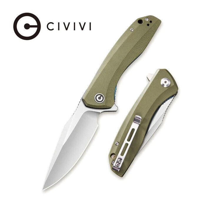 DIRECT FROM CIVIVI - BAKLASH C801A / GREEN G10 - SATIN 9Cr18MoV - COMES W/EXTRAS