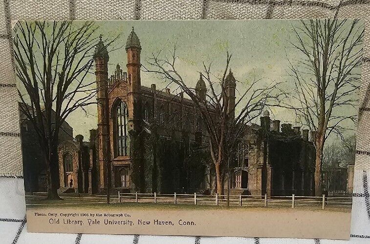 ATQ Ephemera Postcard unposted 1905 old library Yale university new haven Cn.