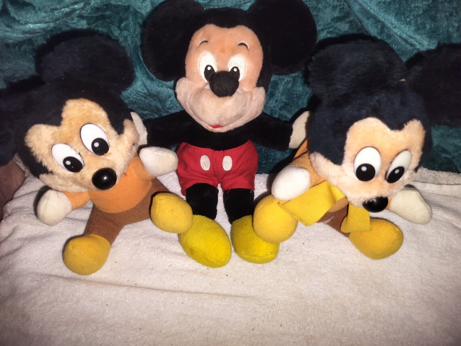 Lot of 3 Vintage MCM Mickey Mouse Stuffed Animals 