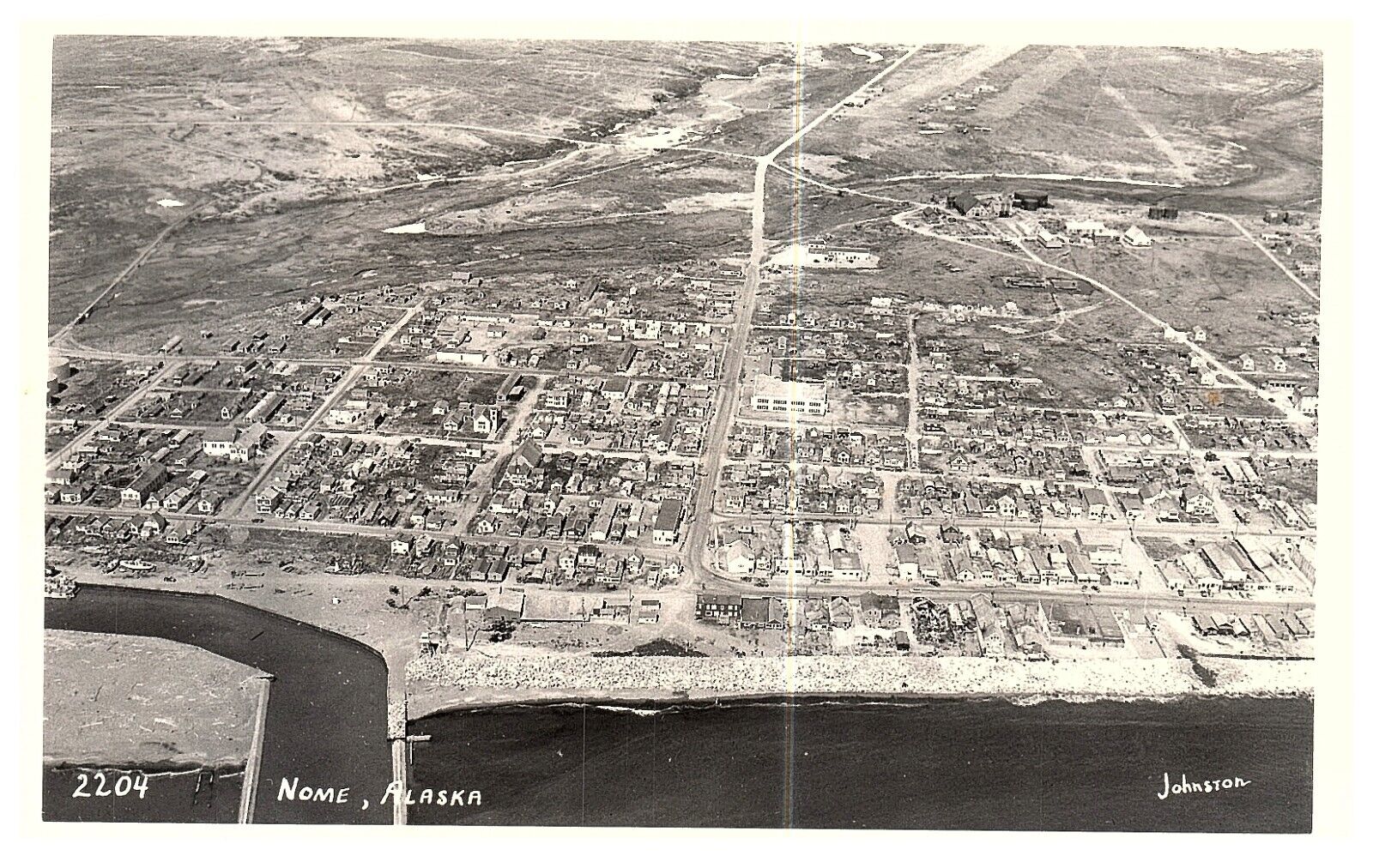 Alaska Nome Aerial City View RPPC Photo Postcard PC22