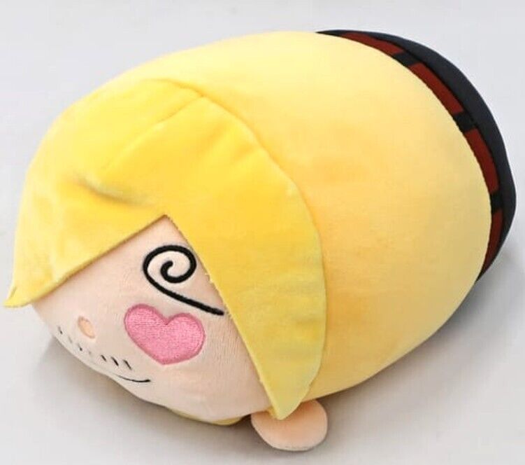One Piece Sanji Mugimugi Cushion Big Plush Doll 25cm 9.8in Heart Eye from Japan