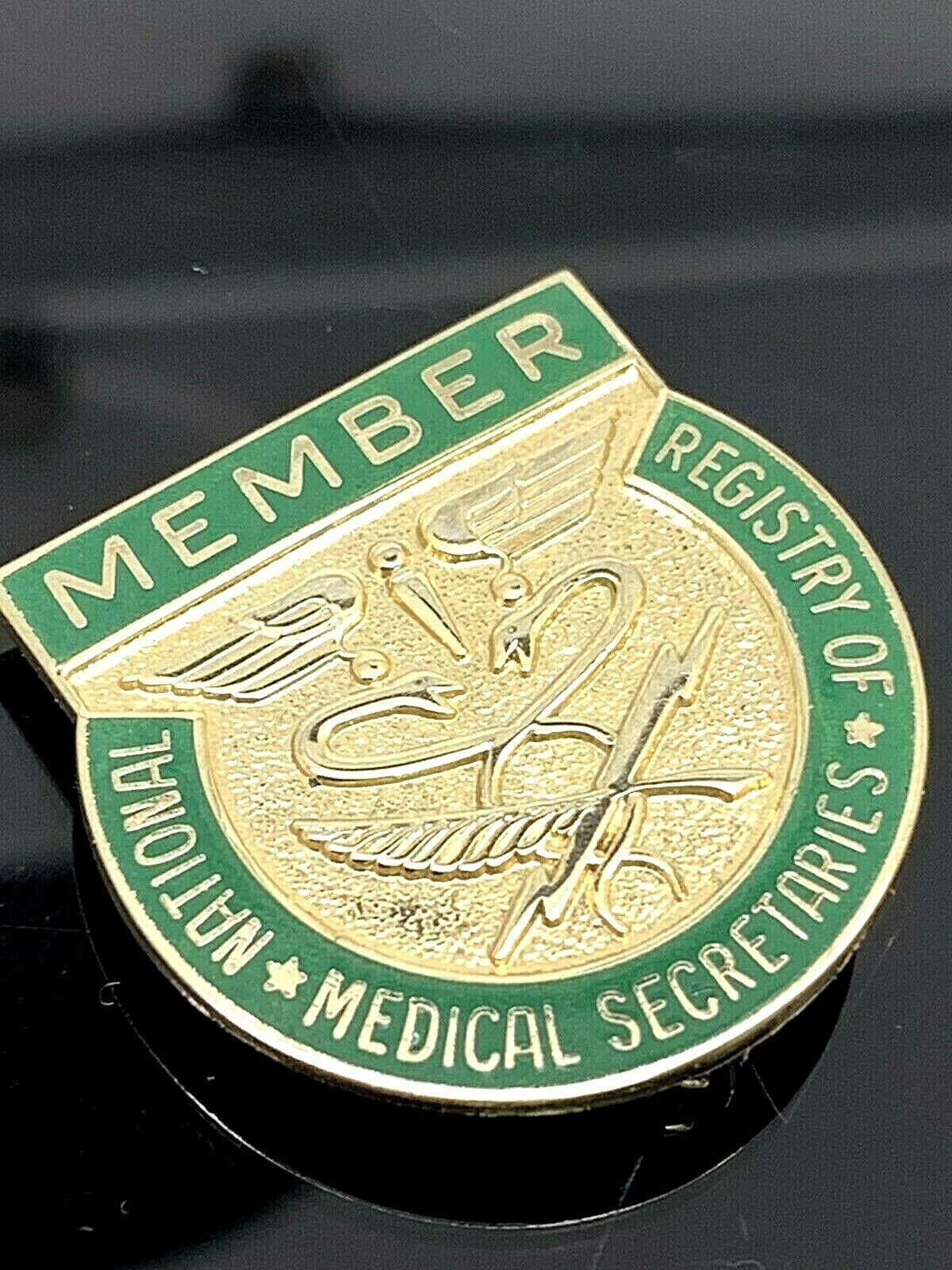 National Registry of Medical Secretaries Member Pin Vintage 14k Yellow Gold 5.7g