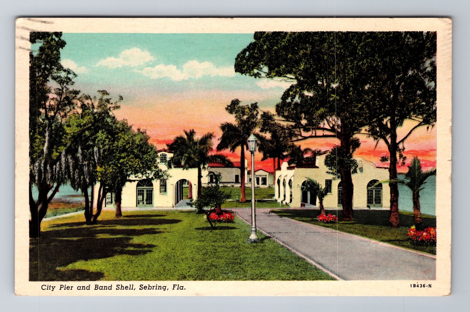 Sebring FL-Florida, City Pier and Band Shell, c1959 Antique Vintage Postcard