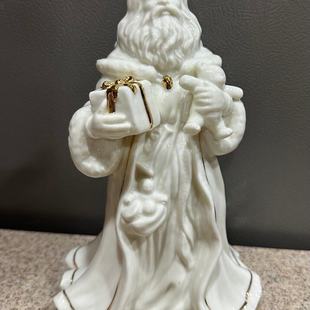 Centurion Collection Ivory Porcelain Old World Santa with Gold Accents