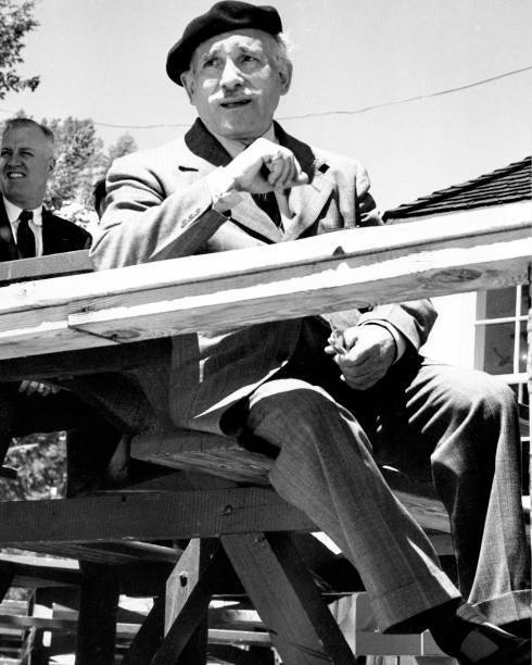 Famed conductor Arturo Toscanino admires the Idaho scene at Sun Va .. Old Photo