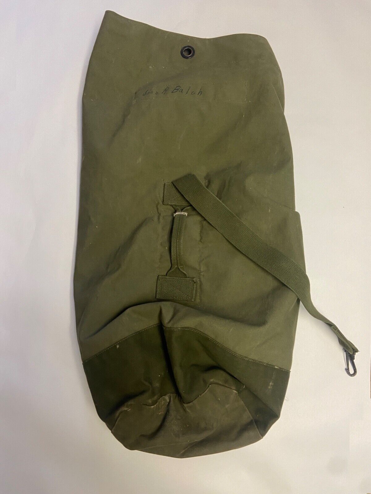 WWII US U.S. Army Air Corp Green Canvas Duffel Bag Sea Bag