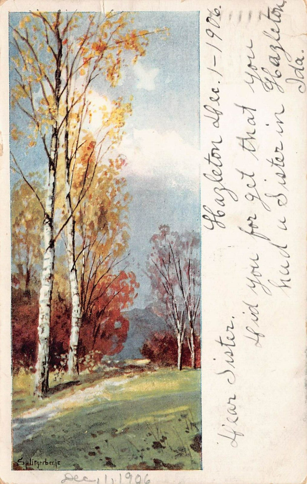 Hazleton PA Pennsylvania c1906 August Splitgerber Autumn Fall Vtg Postcard S7