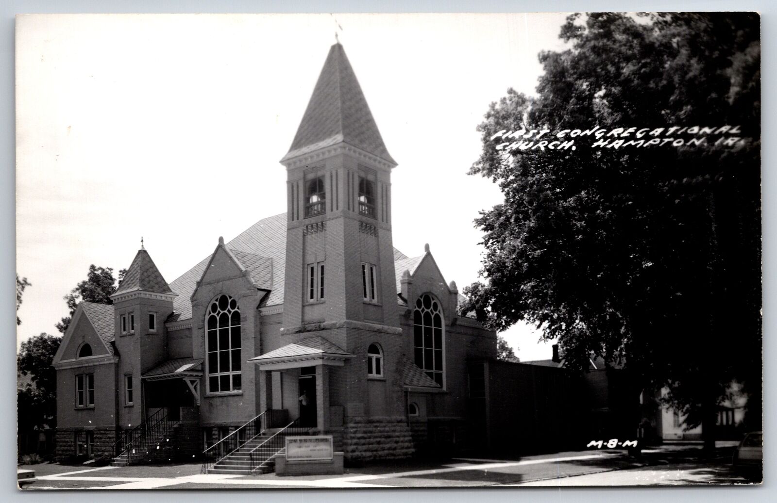 Hampton Iowa~First Congregational Church~Pastor @ Door~1950s RPPC