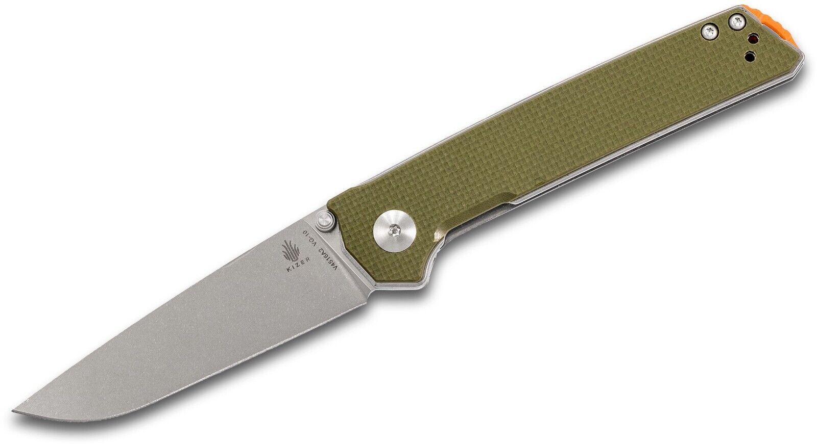 Kizer Cutlery Vanguard Domain Folding Knife, Green G10 Handles V4516A2