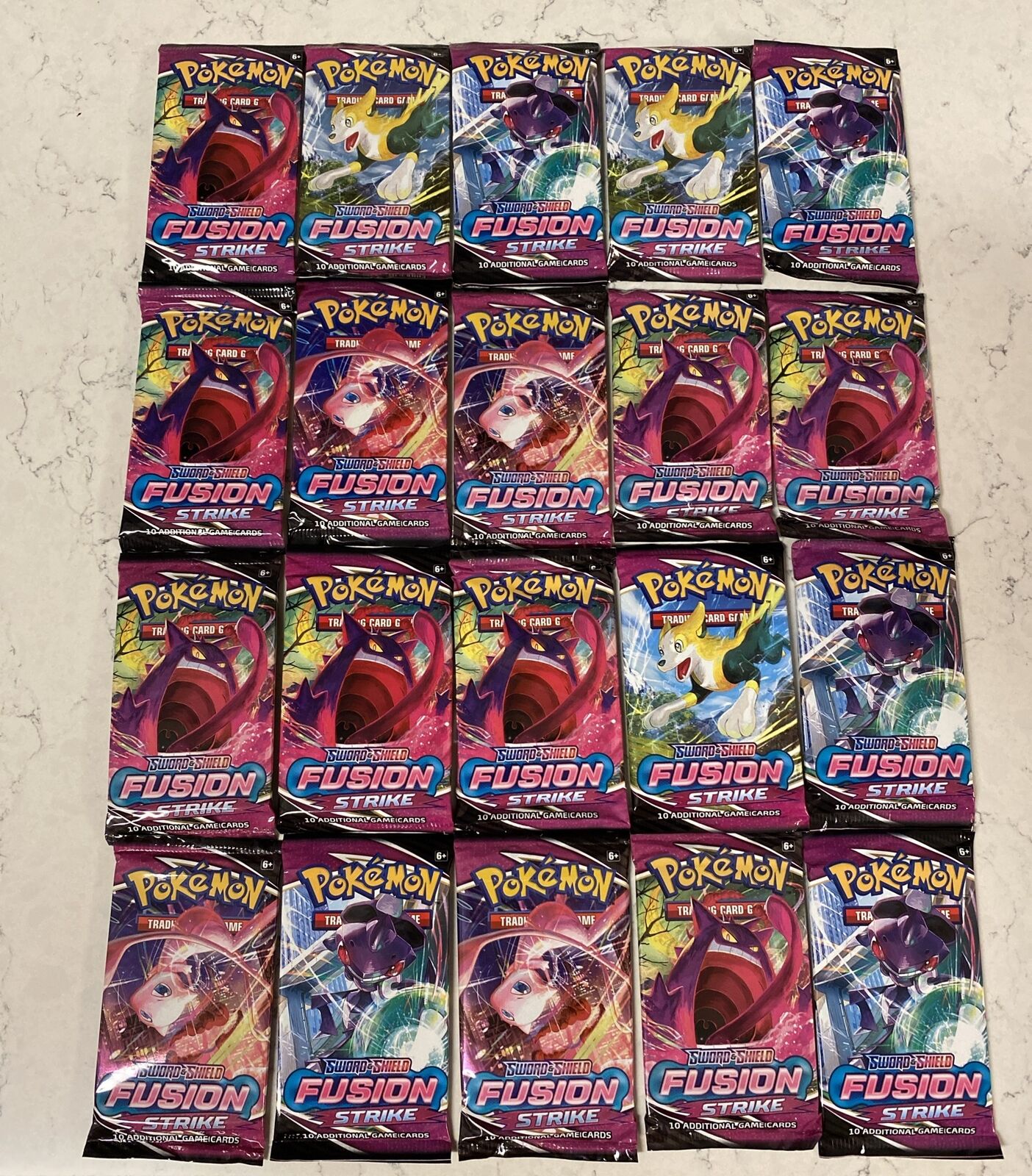 LOT of (20) Pokemon Sword & Shield Fusion Strike Factory Sealed Booster Packs