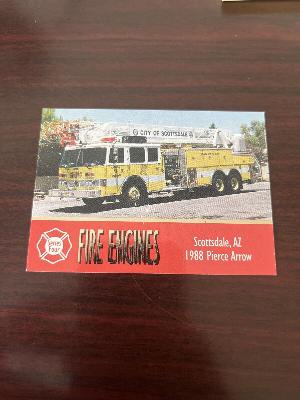 1994 Fire Engines Card #307 Scottsdale Arizona 1988 Pierce Arrow