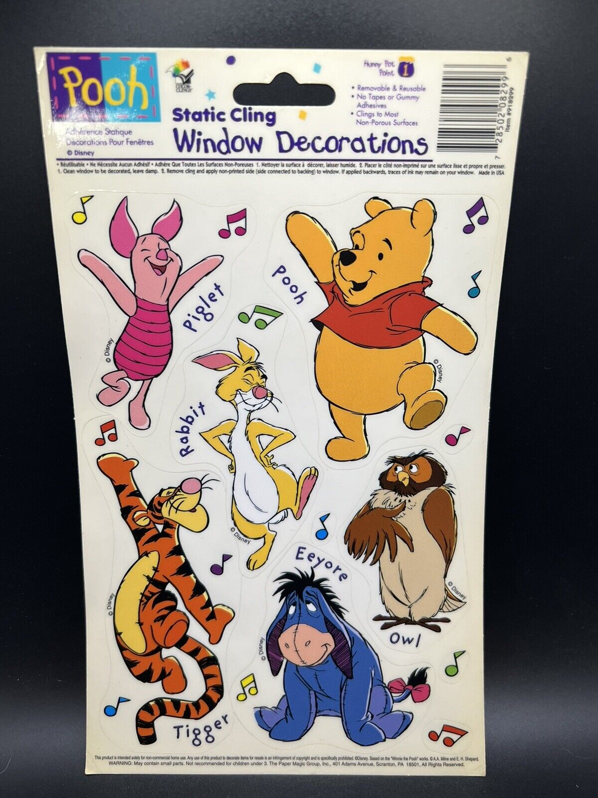 VTG Disney Winnie The Pooh Static Cling Window Decorations PIGLET TIGGER EEYORE