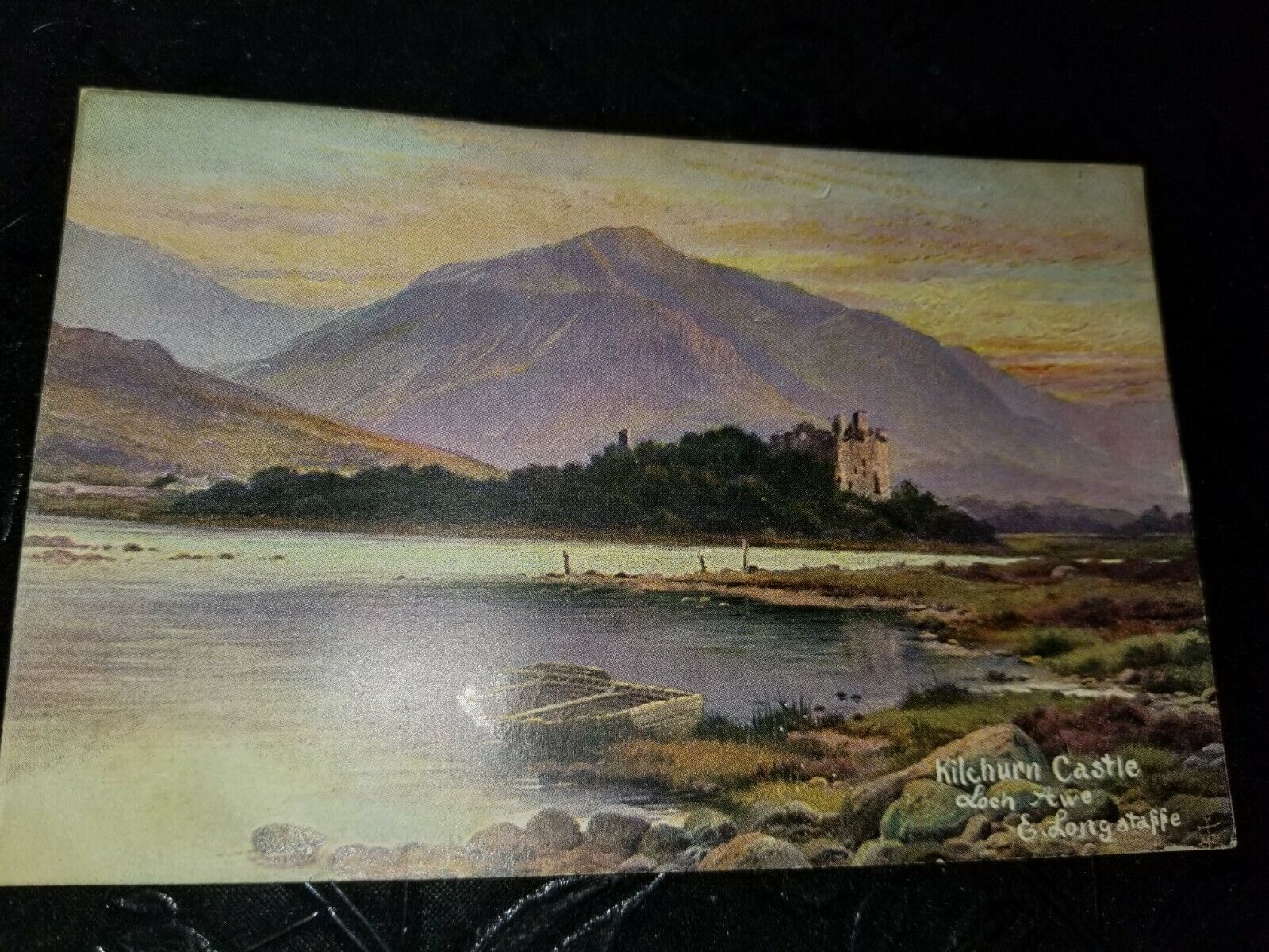Edgar Longstaffe Painting Of Kilchurn Castle  Loch Awe Ireland unposted 
