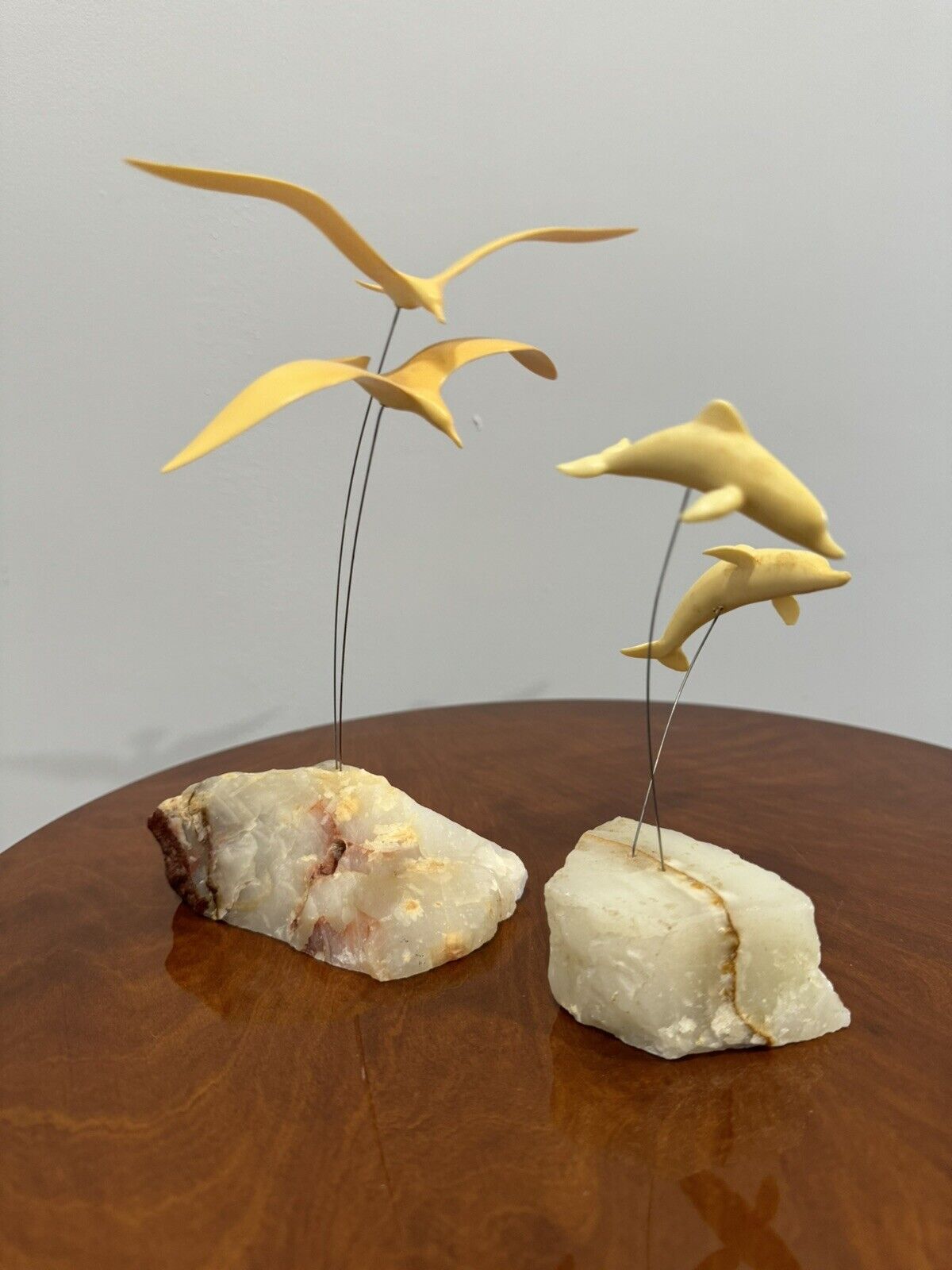 Two 1970’s Marvin Wernick Co Pieces (1)Seagulls & (1) Dolphins