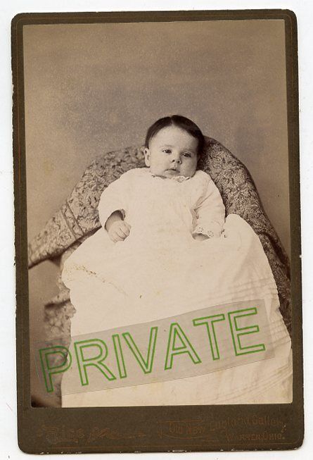 Cabinet Photo - Warren, Ohio - Cute Baby, Long Gown & Dark Hair 