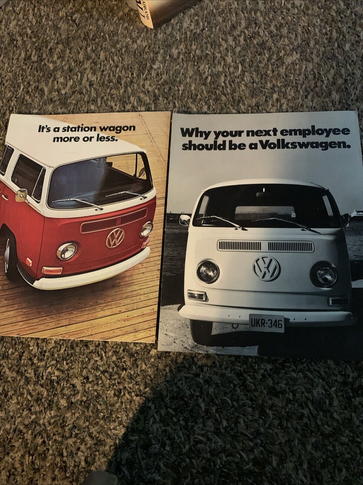 1972 Volkswagon VW Van Bus Station Wagon Camper Sales Brochure Original Lot of 2