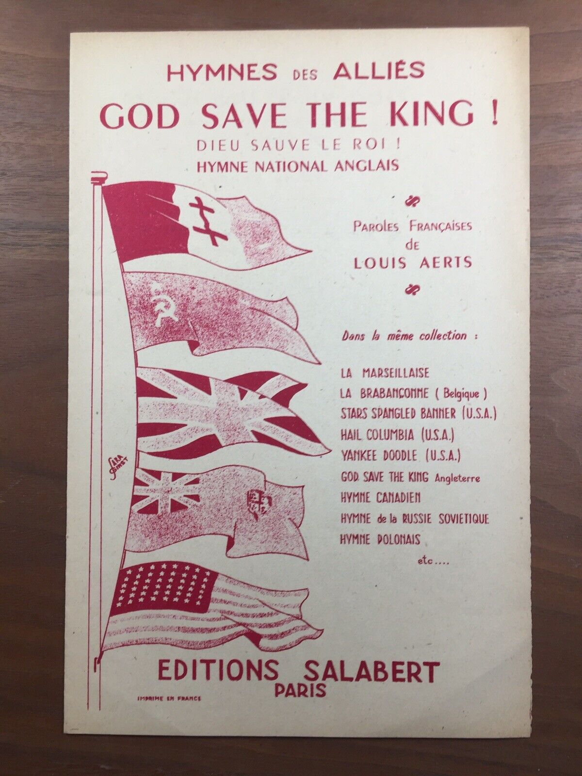 Chant Release 1944 God save the King Royaume Plain Made Guerre 1939/45