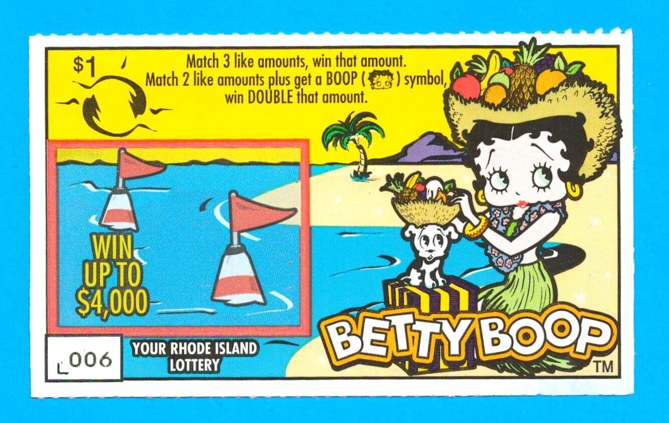 2002 Rhode Island Iottery expired scratch ticket unscratched MINT Betty Boop