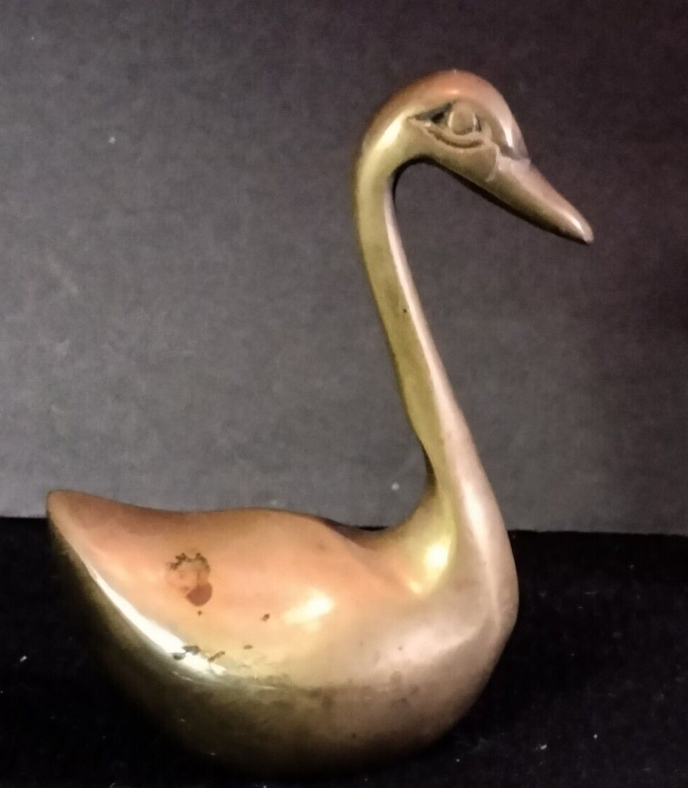 Vintage Brass Swan Figurine 3\