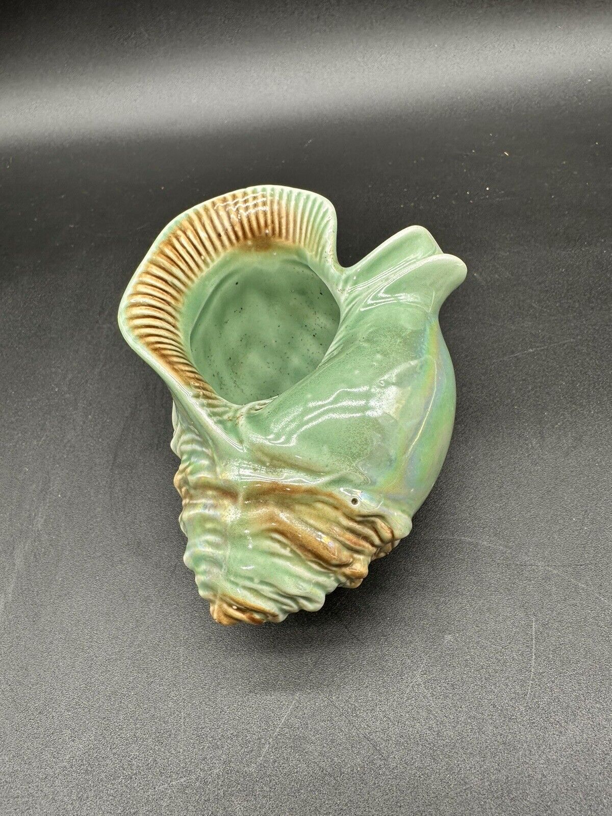 Vintage Ceramic Sea Shell Ashtray Mini Planter Labanca De Aparecida 4x4in