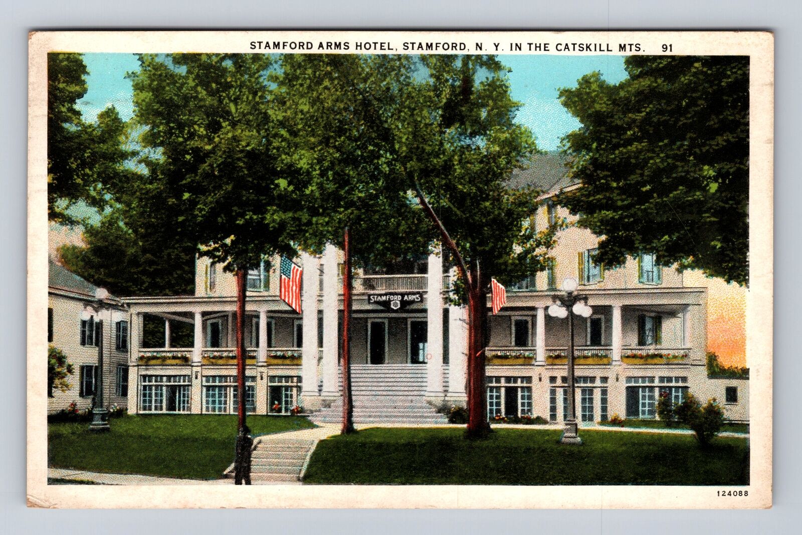 Stamford NY-New York, Stamford Arms Hotel, Advertising, Vintage c1933 Postcard