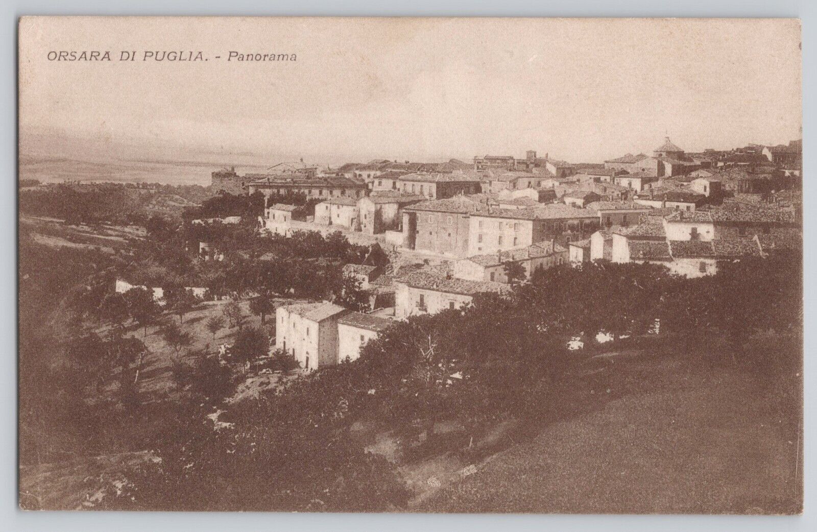 Orsara di Puglia Panorama Postcard Foggia, Apulia, Southern Italy 1910s-1920s