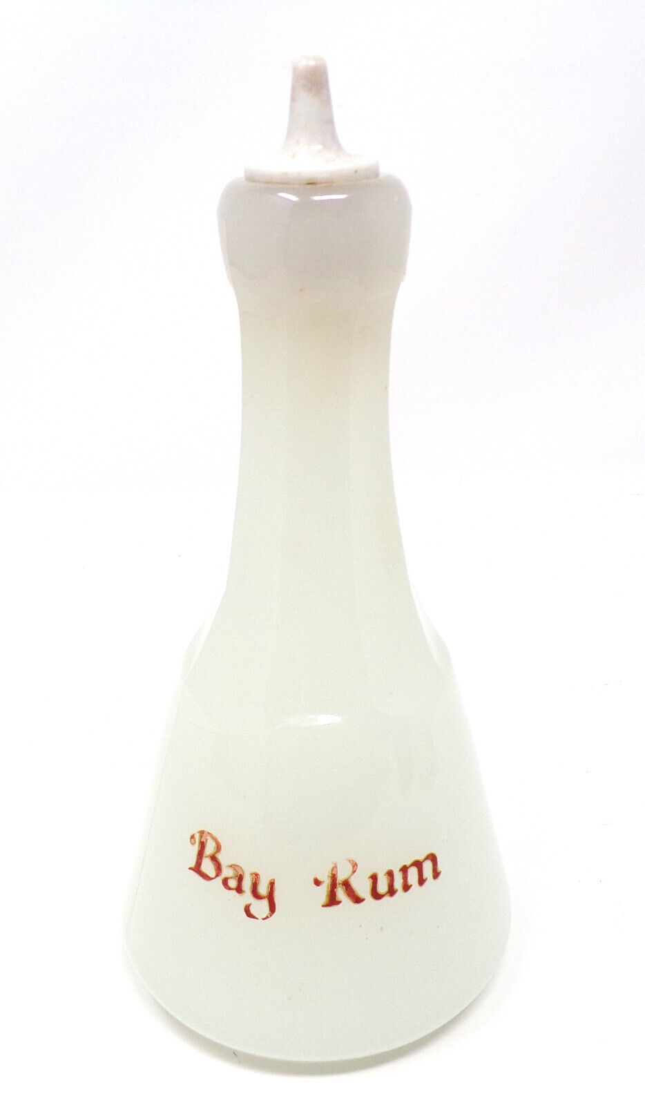 Victorian Barber Bottle Antique Bay Rum Milk Glass Vintage