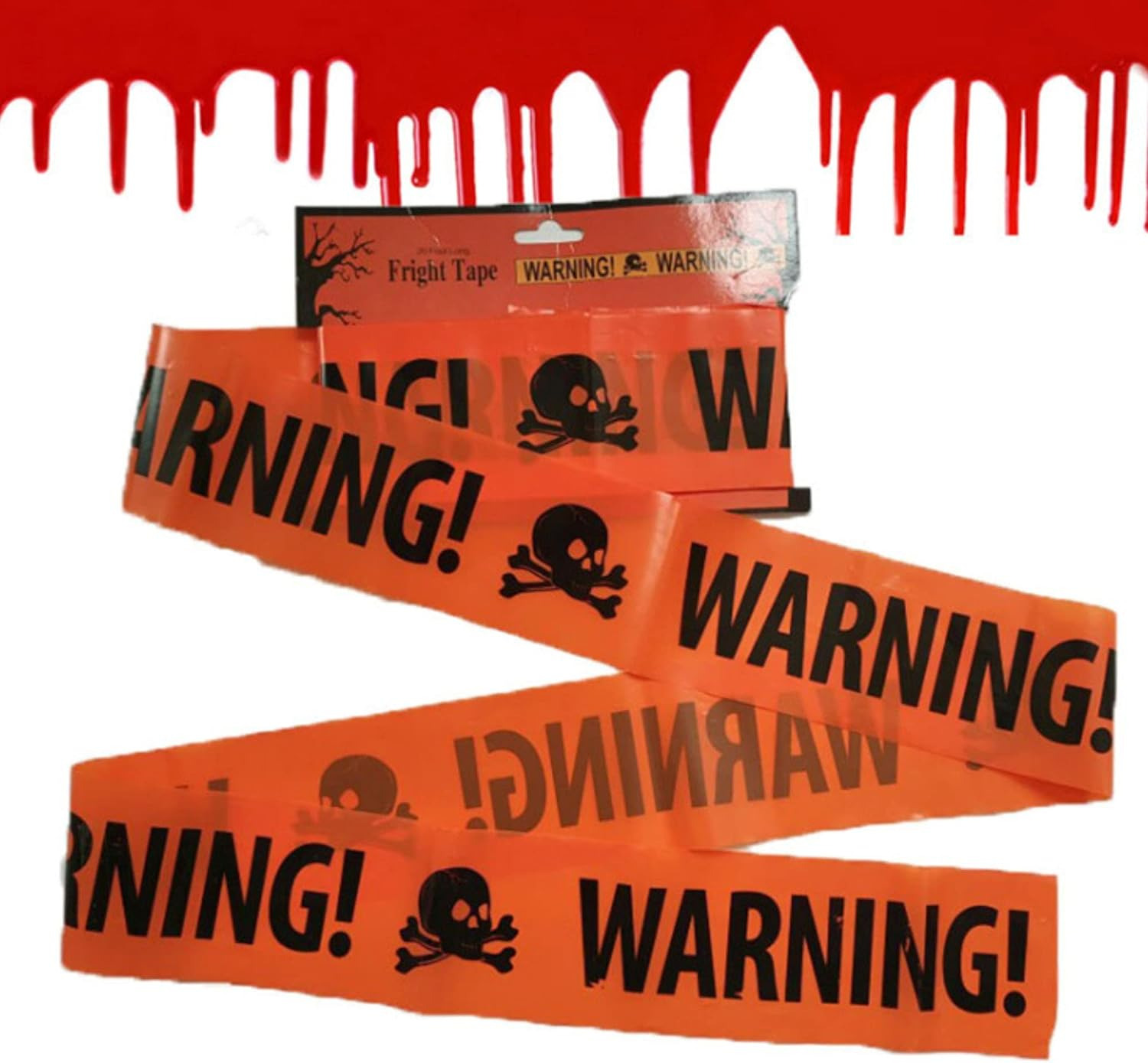 6M/20FT Halloween Warning Caution Tapes - Party Haunted House Props - Orange Sku