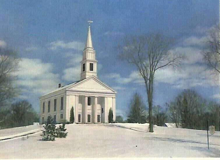 Fred Mueller Insurance 1953 Church Snow Winter Advertising Ink Blotter 