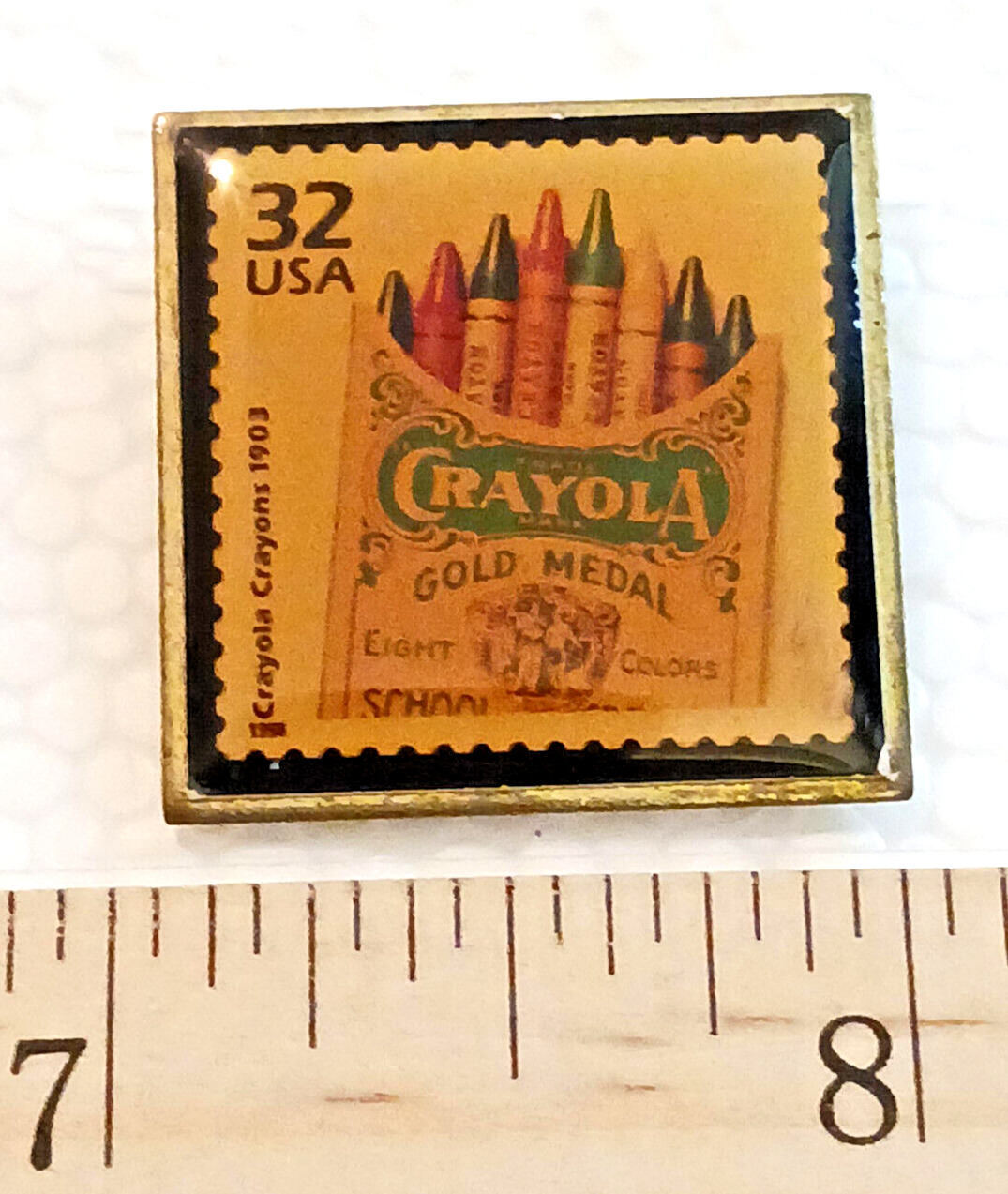 Crayola Crayons 32 Cent Stamp Enamel Pin