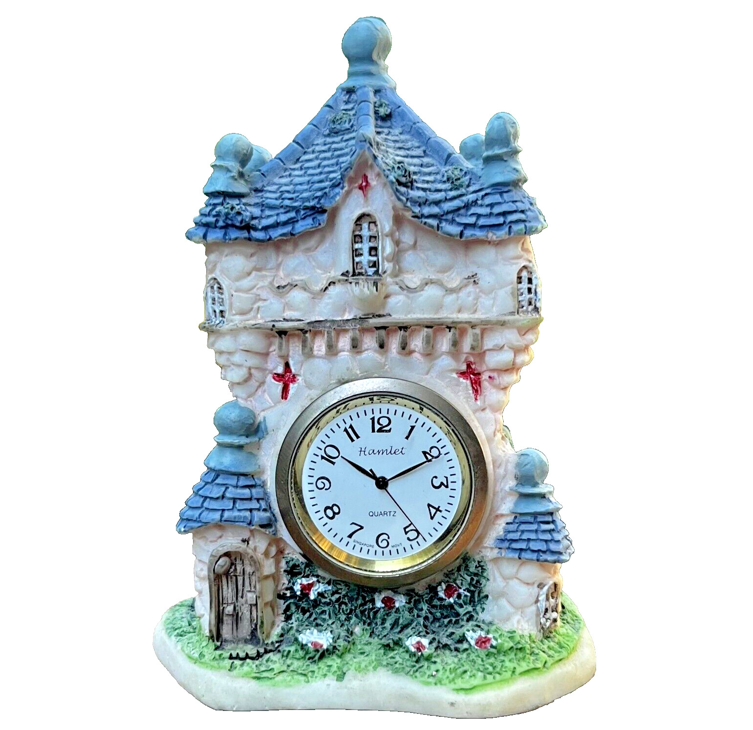 HAMLET Miniature Colonial Design Country Cottage Collectible Quartz Desk Clock