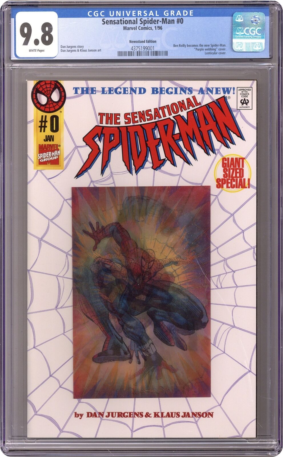 Sensational Spider-Man #0A.N CGC 9.8 Newsstand 1996 4375199001
