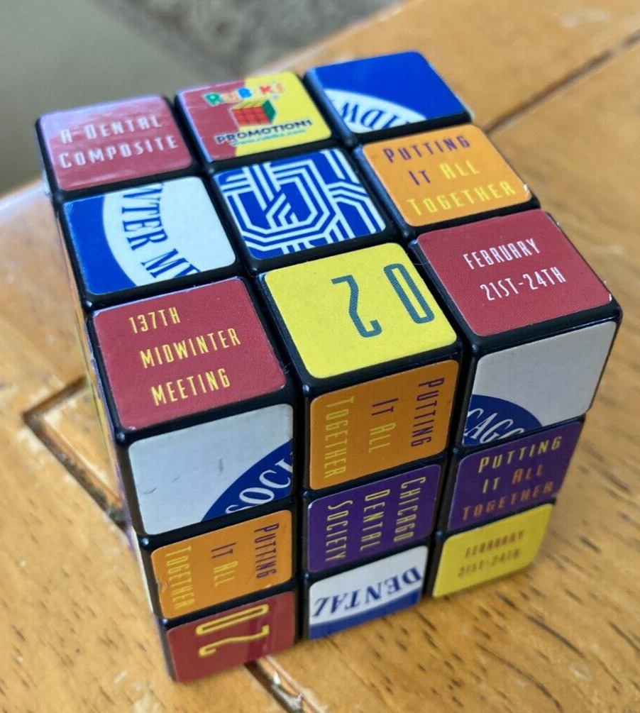 Chicago Dental Society Advertising Rubik\'s Cube Genuine Rubrics Cube Vintage