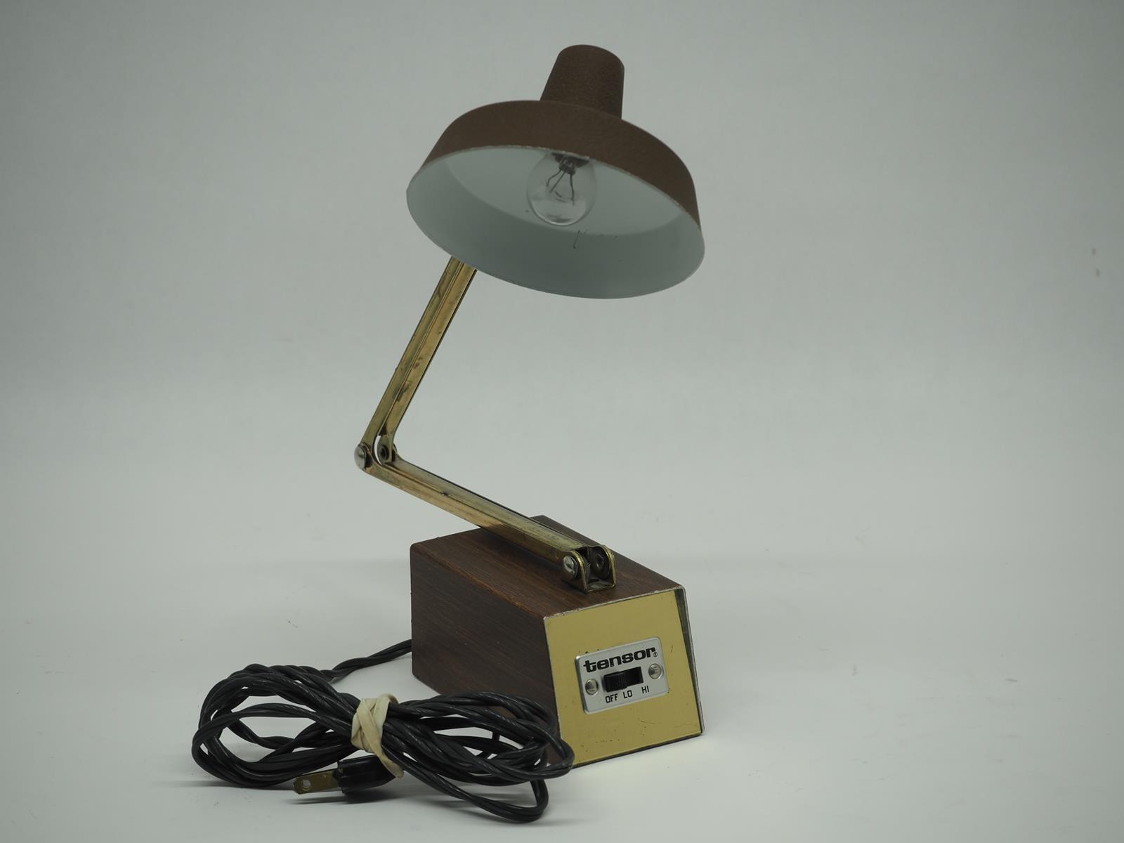 TENSOR LAMP DESK GOLD BROWN 18 INCH VINTAGE MID CENTURY MODERN MCM Working